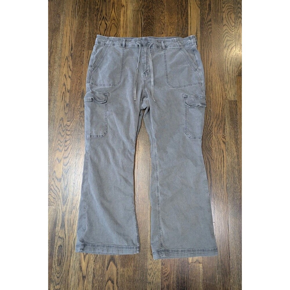American Eagle Classic Bootcut Cargo Pants Women 18 Gray Military Y2K 90s Grunge